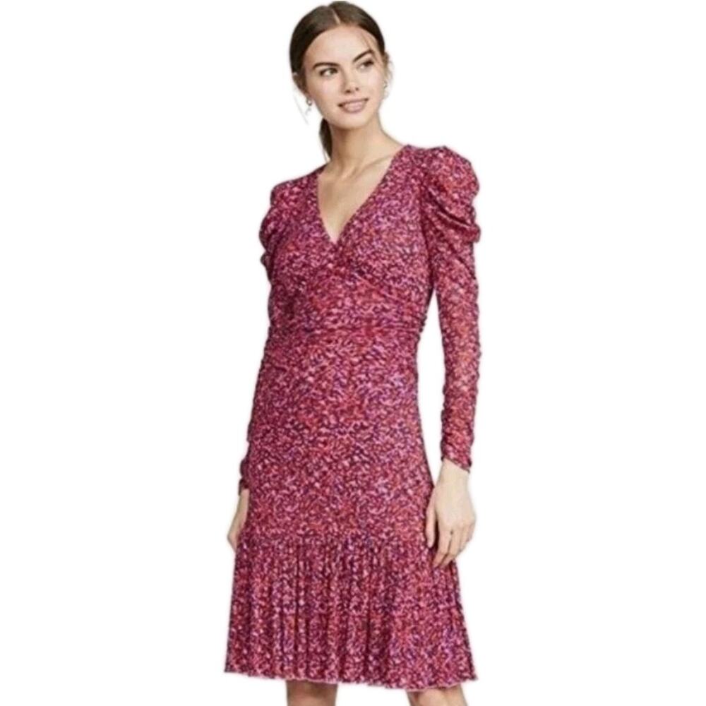 DVF Diane Von Furstenberg Alyssa Abstract Print Ruched Drop Waist Dress No Tag